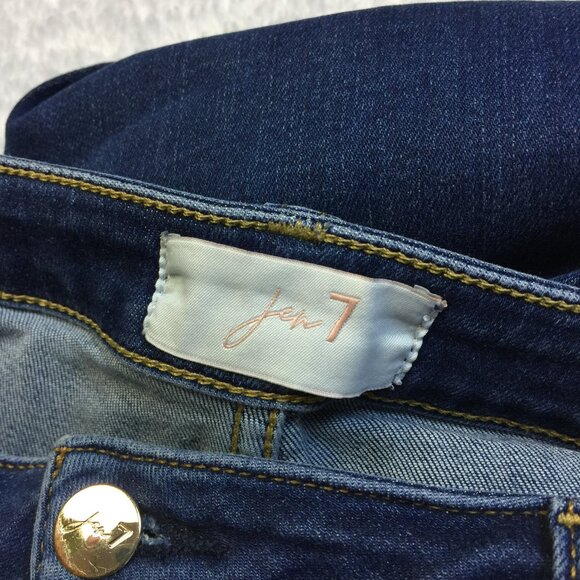JEN 7 by 7 For All Mankind Jeans Sz 16 Womans Slim Straight High Rise Blue Denim - Picture 3 of 16